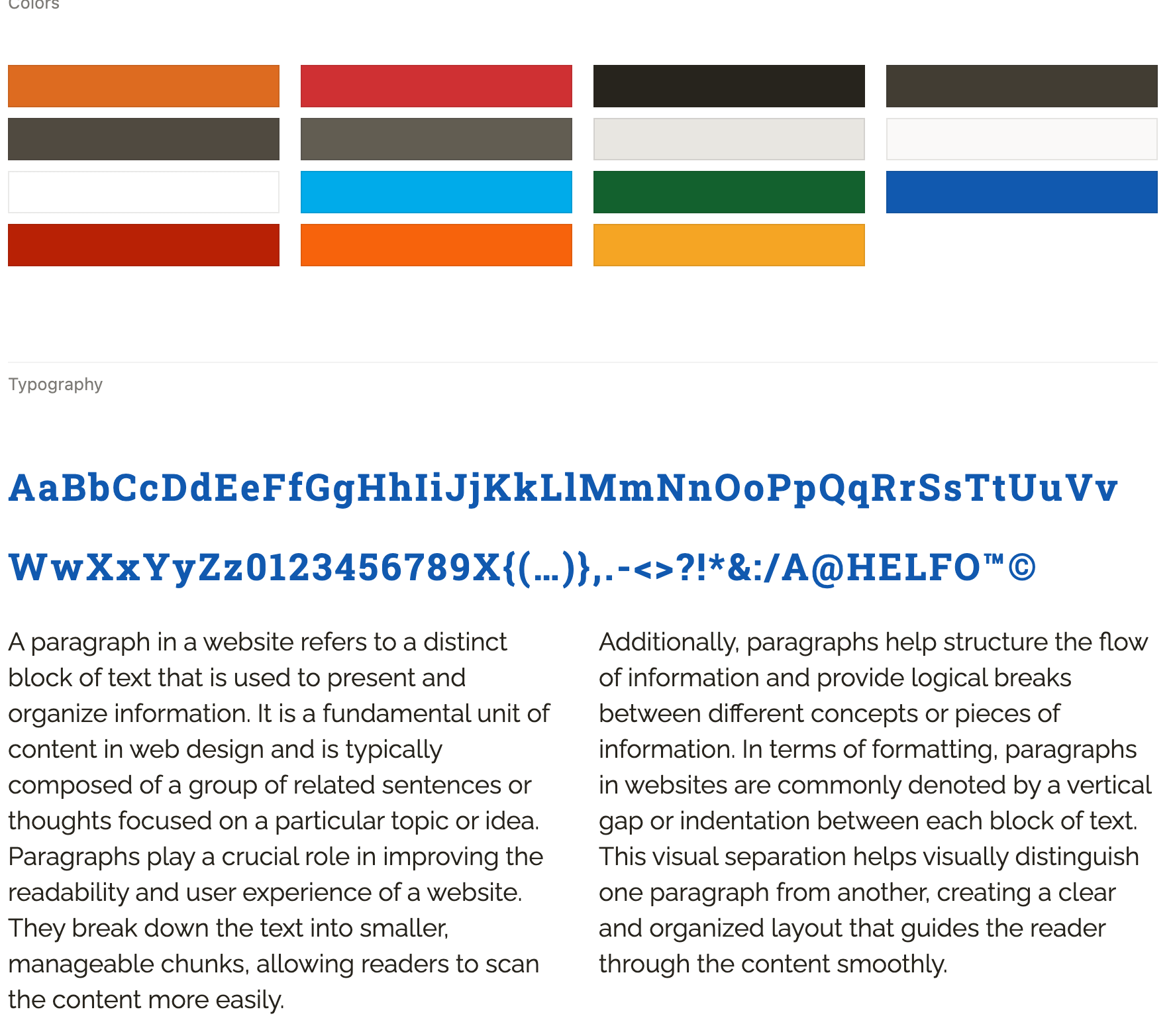WordPress design settings for customizing colors and layouts