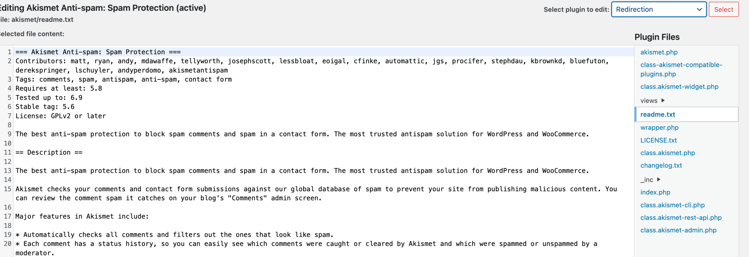 WordPress plugin file editor for advanced customization