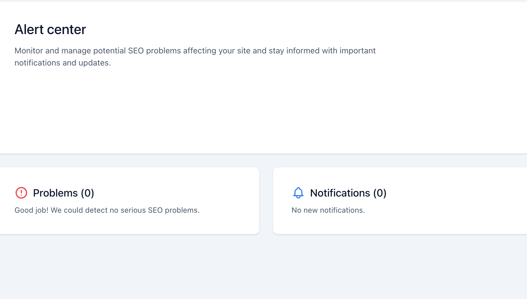 Yoast SEO alert center showing notifications and SEO warnings in WordPress dashboard.